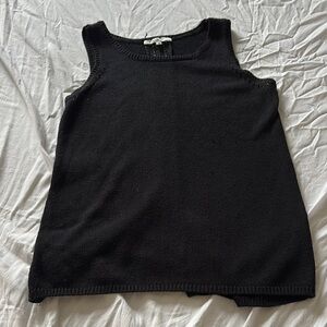 Cleo Black Sleeveless Knit Tank Top | Size M | Minimalist Layering Staple